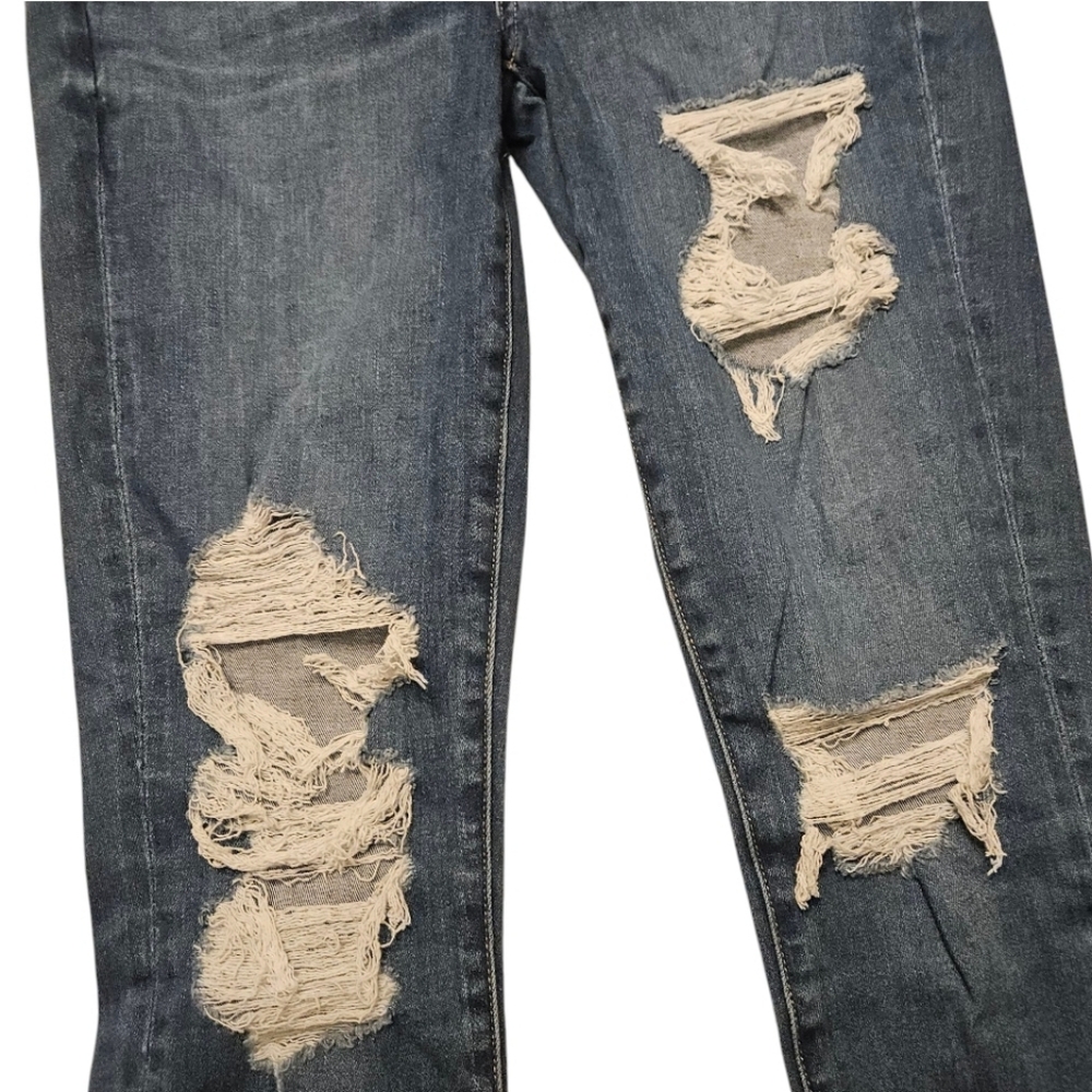 American Eagle Upcycled Ne(x)t Level Strecth Ripped Hi-Rise Jegging Destroyed 6 - Picture 5 of 14